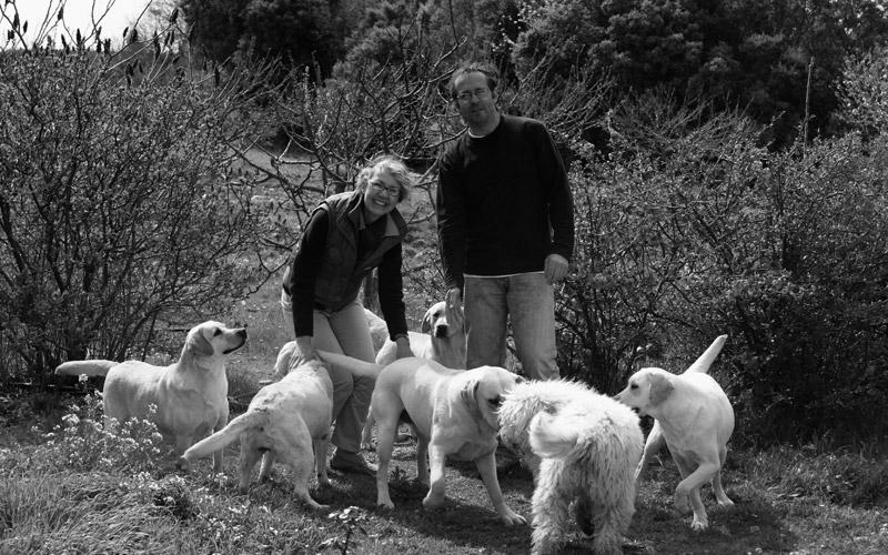 Dominique et Franck Martino avec les chiens